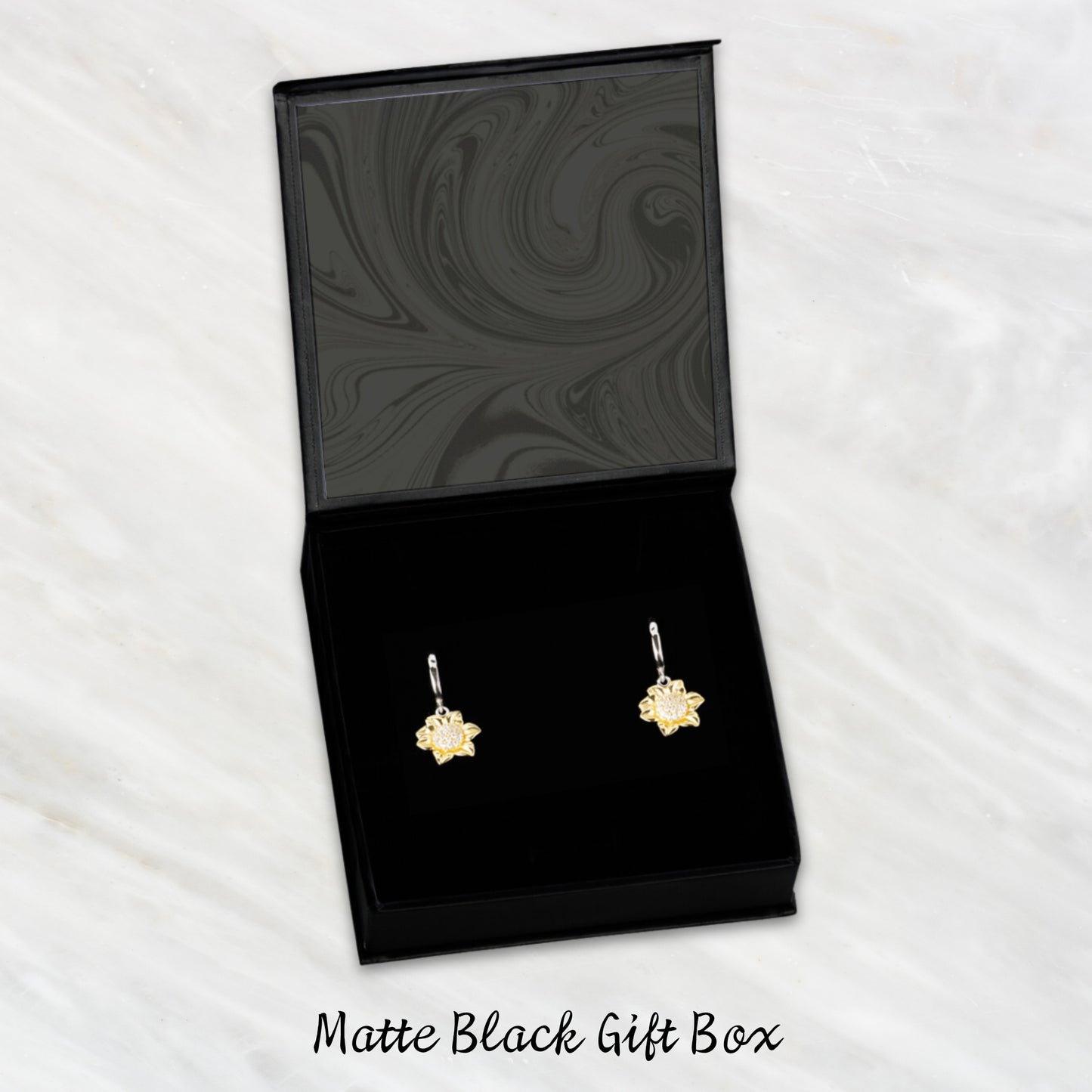 Sunflower Earrings in Solid Sterling Silver and 14K Gold Detail Two Tone Jewelry